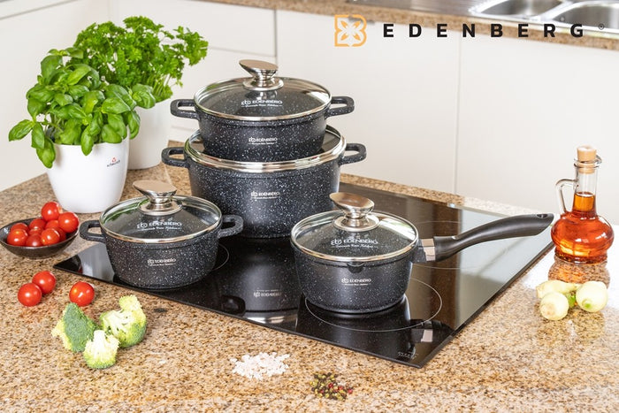 Edenberg Stonetec Line - 10-delige Luxe Pannenset van Gesmeed