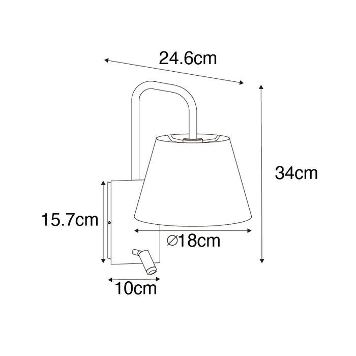 QAZQA Moderne wandlamp wit en brons met leeslamp - Renier