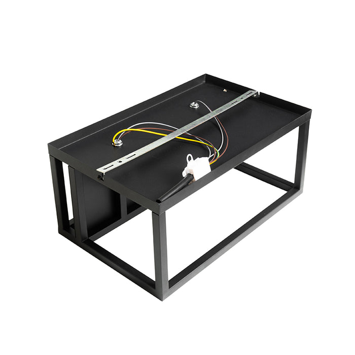 QAZQA Industriële wandlamp zwart met rek 2-lichts - Cage Rack