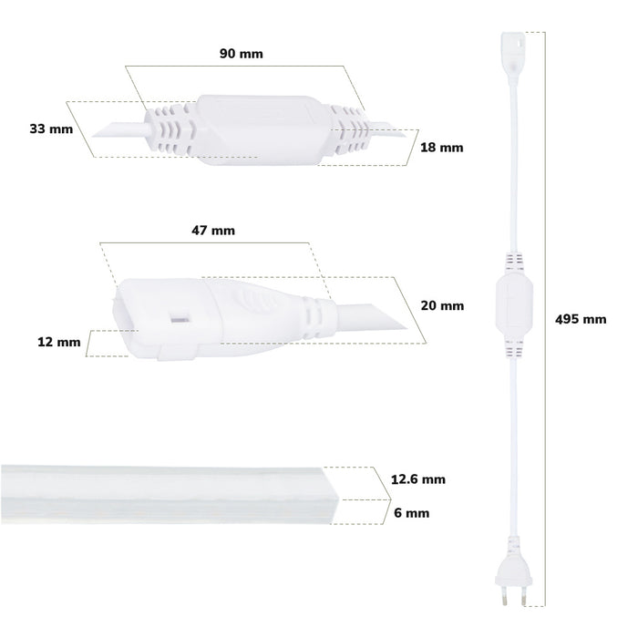 HOFTRONIC Flex60 LED Strip 2m  Daglicht wit IP65