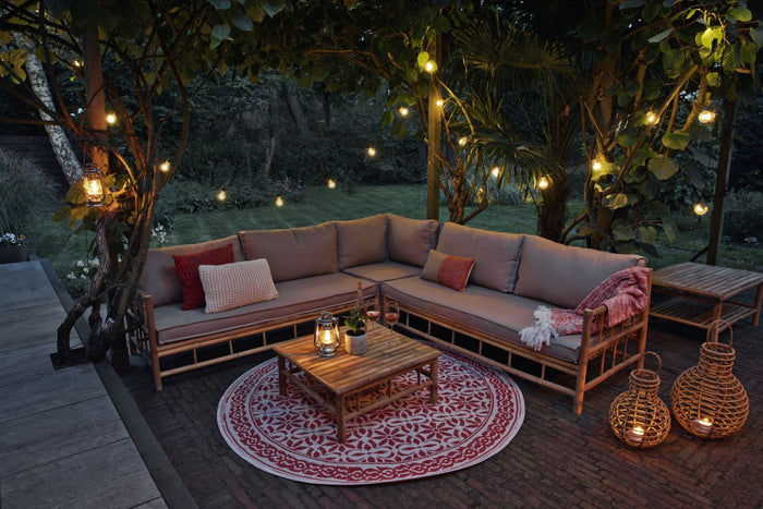 WOOOD Bamboo Hoek Loungeset Loungebank + Koffietafel Inclusief