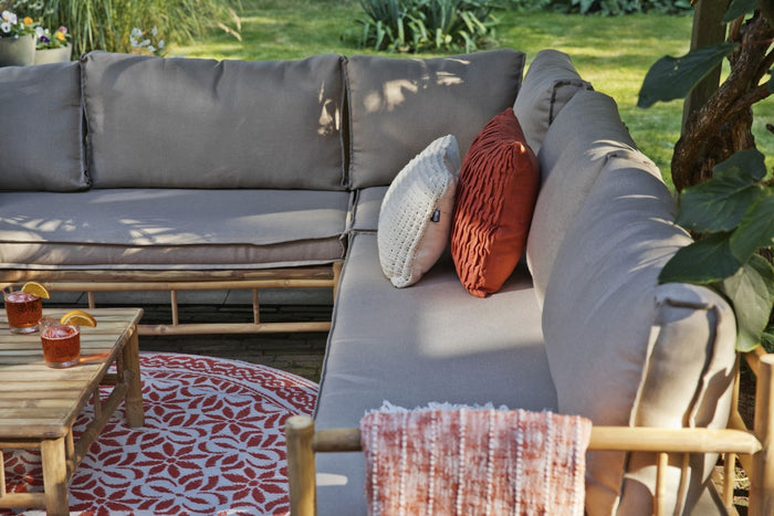 WOOOD Bamboo Hoek Loungeset Loungebank + Koffietafel Inclusief