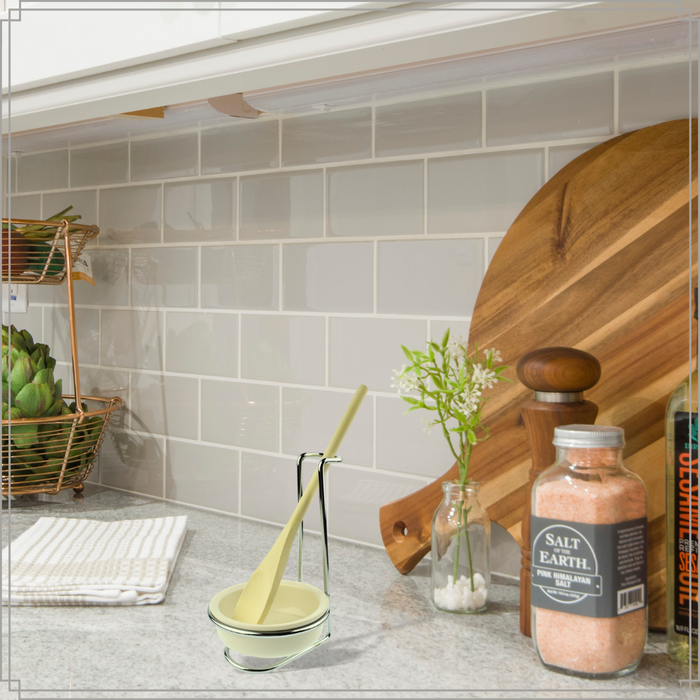 OTIX Lepelhouder Aanrecht met Schaaltje Keramiek RVS Hout