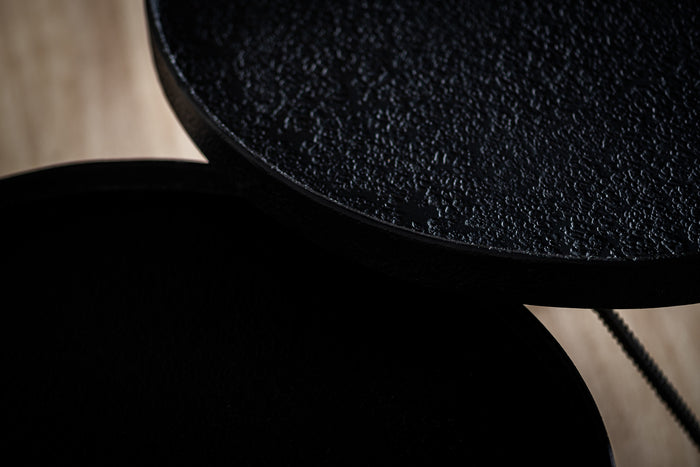 Duverger Volcano - Salontafels - set van 2 - rond met rand - lava