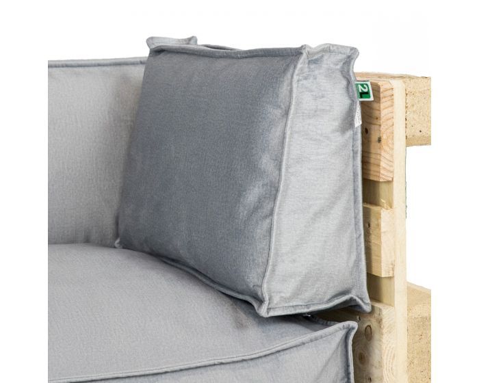 2L Home & Garden Palletkussen Velvet Lichtgrijs - 60 x 40cm
