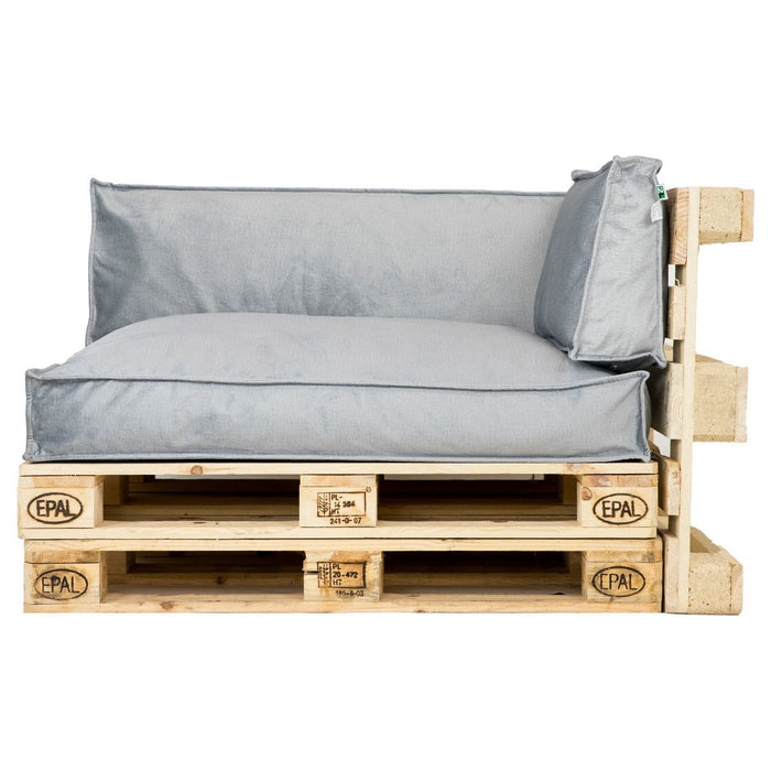 2L Home & Garden Palletkussen Velvet Lichtgrijs - 60 x 40cm