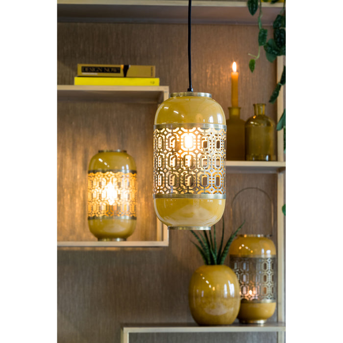 Light & Living Hanglamp Rohut - Geel - Ø17cm