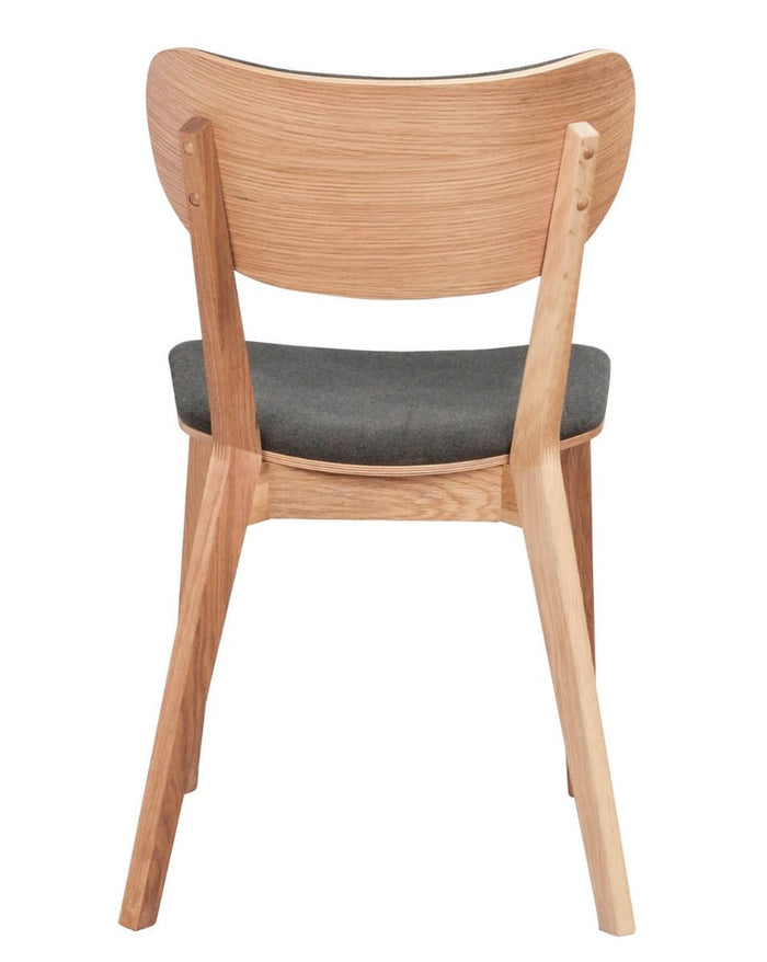 Rowico Home Kato Stoel - Set Van 2 - Stof Donkergrijs - Eiken