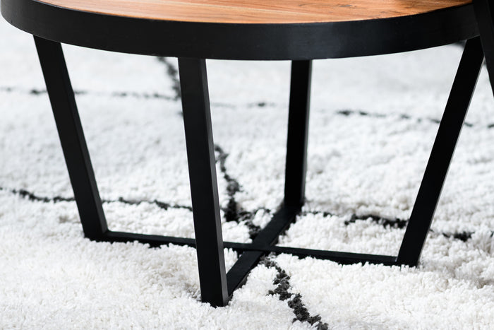 Duverger® Cross Scandinavian - Salontafels - set van 2 - rond - acacia