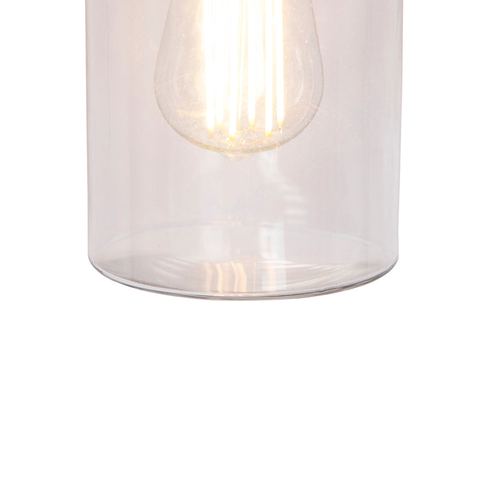 QAZQA Moderne hanglamp zwart met glas IP44 - Jarra