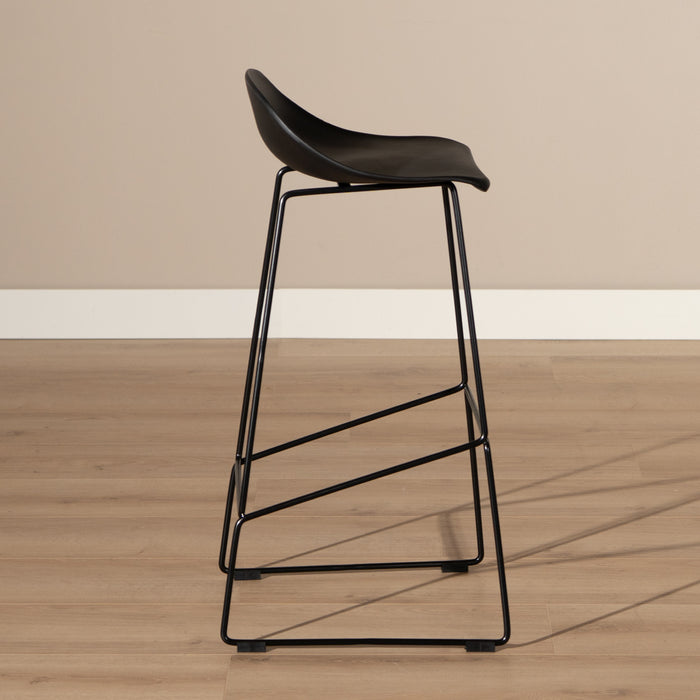 Livin24 Barkruk Ellen zwart Scandinavisch design 76 cm