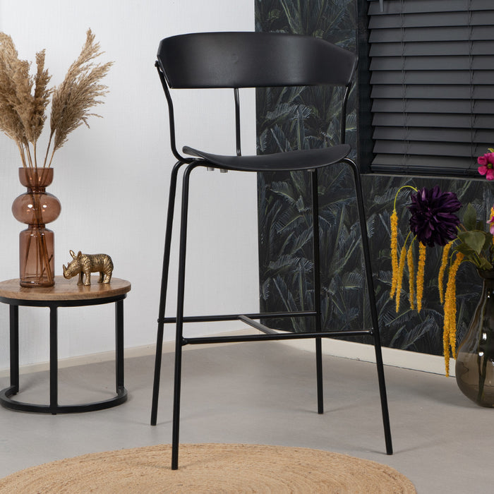 Livin24 Scandinavische barkruk Olea zwart 77 cm