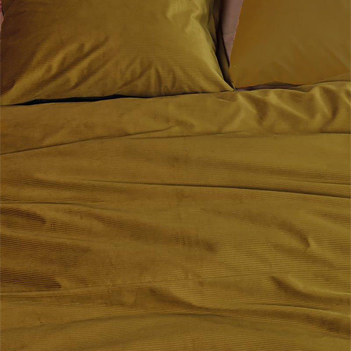 At Home by Beddinghouse Cosy Corduroy Dekbedovertrek 200 x 220 cm - Okergeel