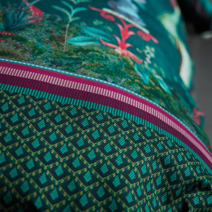 Pip Studio Birds in a Row Dekbedovertrek 140 x 220 cm - Groen