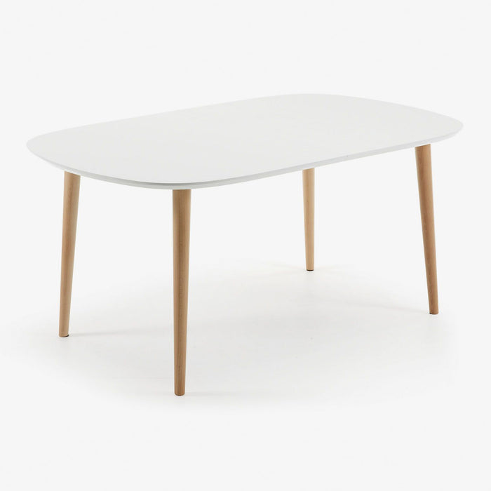 Kave Home Oqui Eettafel Uitschuifbaar Ovaal - 160/260 x 100 cm - Wit