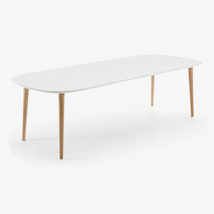 Kave Home Oqui Eettafel Uitschuifbaar Ovaal - 160/260 x 100 cm - Wit