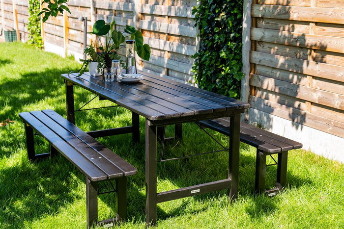 Inklapbare picknickset Riga 200 cm blackwash