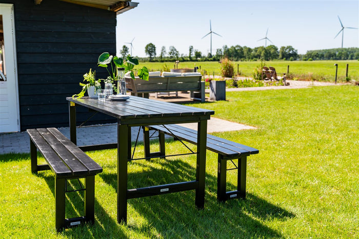 Inklapbare picknickset Riga 200 cm blackwash