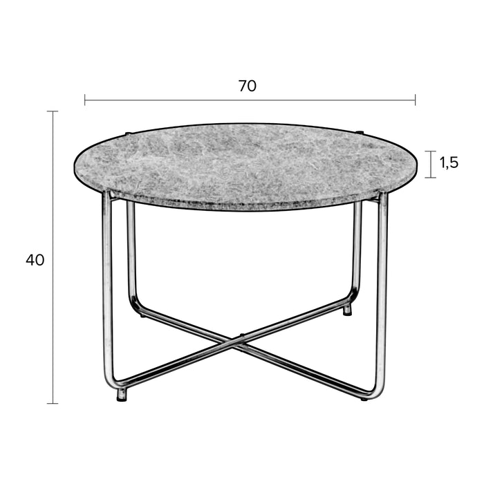 by fonQ basic Chique Salontafel Ø 70 cm - Wit