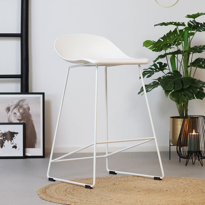 Livin24 Scandinavische Barkruk Ellen wit 66cm