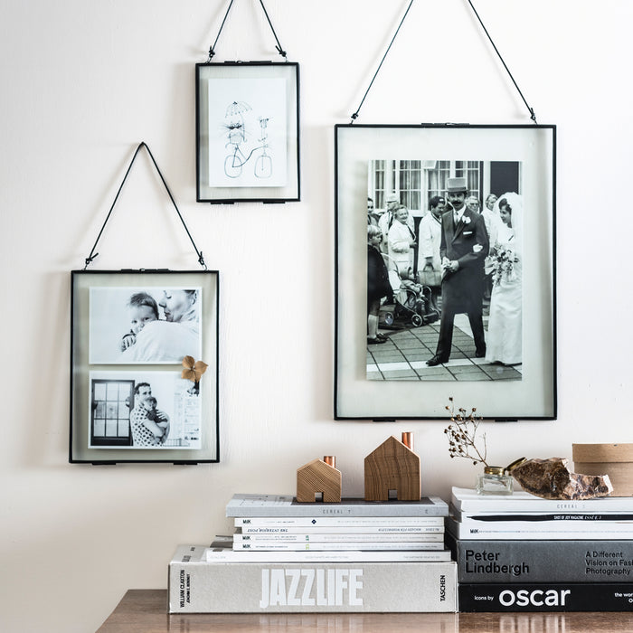 vtwonen Fotolijst Zwart/Metaal Incl. Slot en Leren Koord - 20 x 26 cm