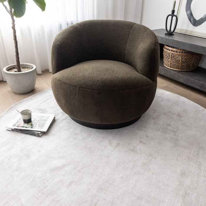 Interieur05 Vloerkleed Felva Zilver|Grijs Rond Viscose 180 cm