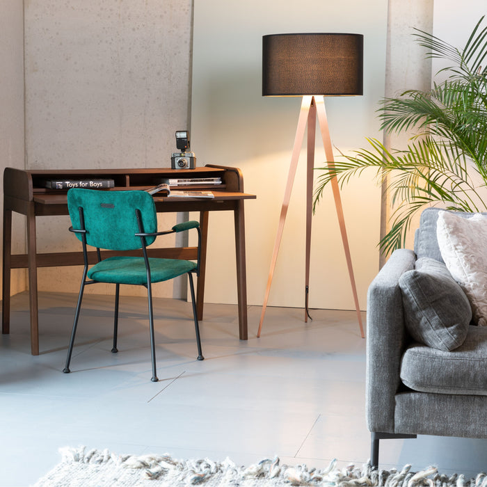 Zuiver Tripod Vloerlamp - Zwart / Naturel