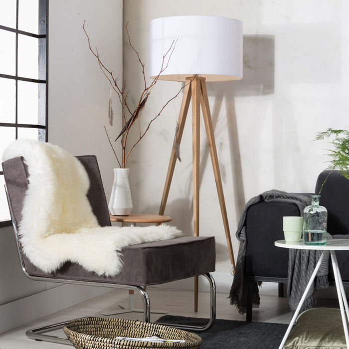 Zuiver Tripod Vloerlamp - Wit / Naturel
