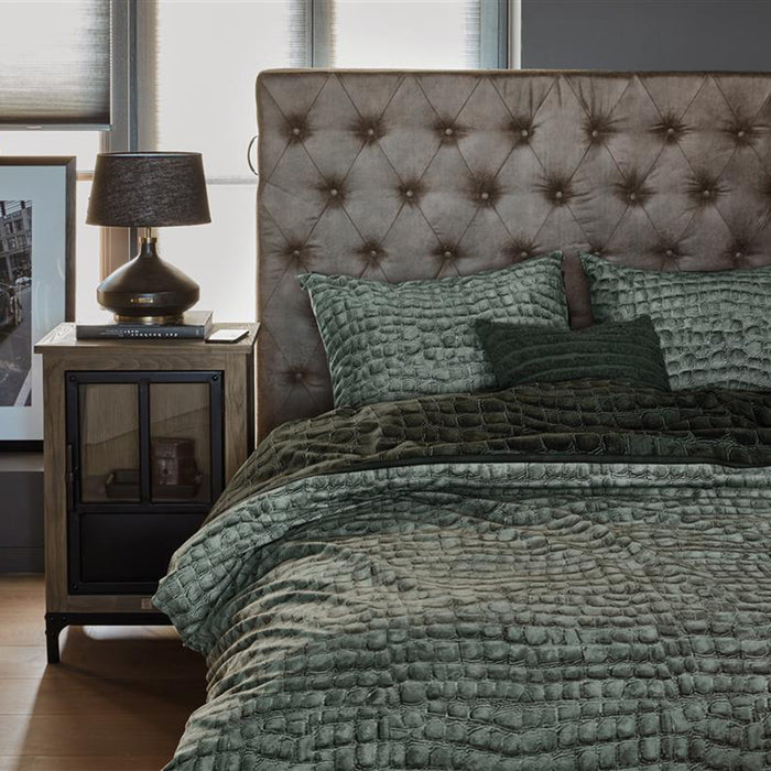 Rivièra Maison Croco Dekbedovertrek 200 x 220 cm - Groen