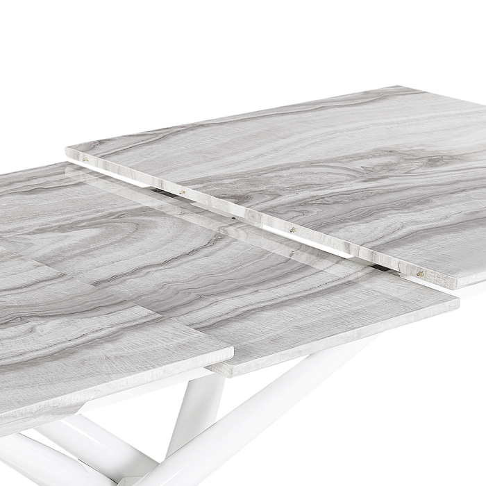 Beliani-MOIRA -Uitschuifbare eettafel-Wit-90 x 160|200 cm-MDF