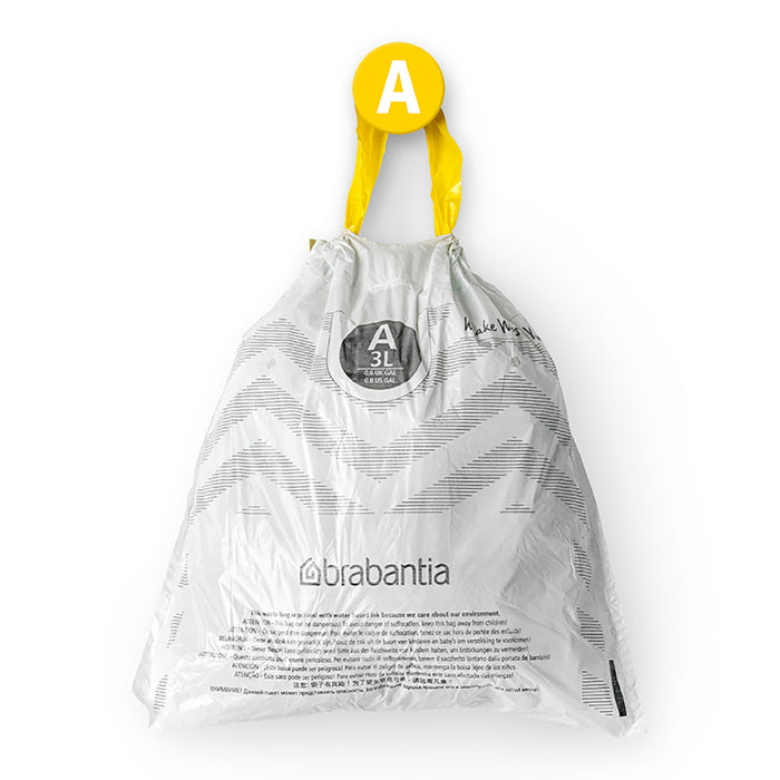 Brabantia Type A PerfectFit Jaarverpakking Afvalzak 3 Liter - 200 Stuks