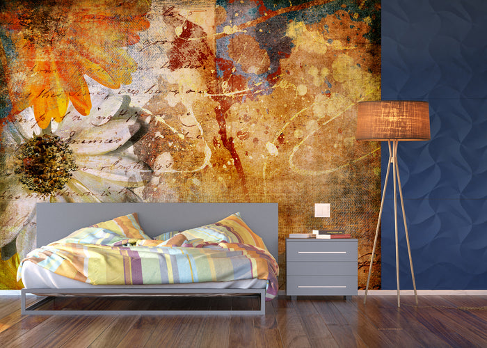 Sanders & Sanders fotobehang bloemen beige, rood en blauw - 600454 - 3