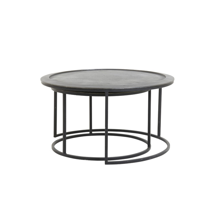 Light & Living TALCA  Salontafel Antiek-lood Deep edge Set van 2 XL