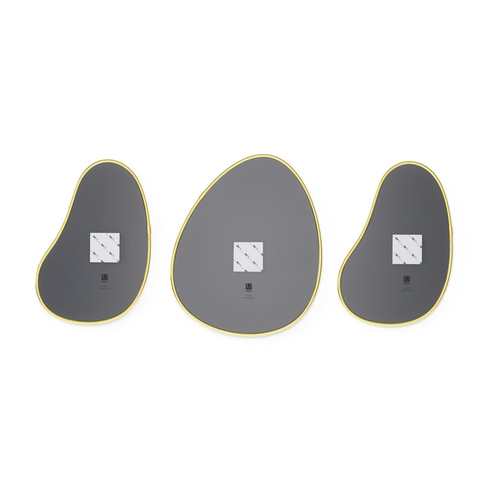 Umbra Hubba Pebble Spiegel - Set van 3 - Brass