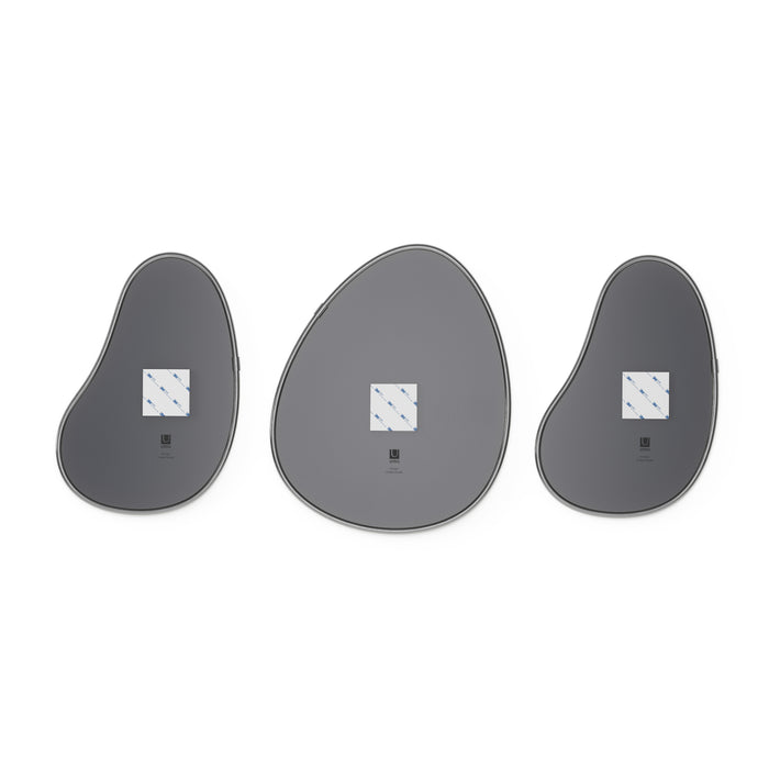 Umbra Hubba Pebble Spiegel - Set van 3 - Metallic Titanium