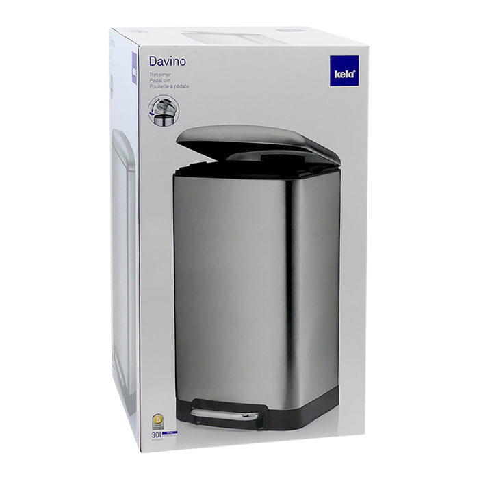 Kela Davino Pedaalemmer Silent Close 30 L - Zilver