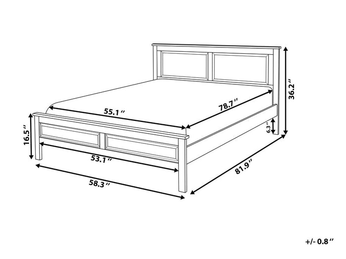 Beliani-OLIVET -Tweepersoonsbed-Blauw-140 x 200 cm-Dennenhout