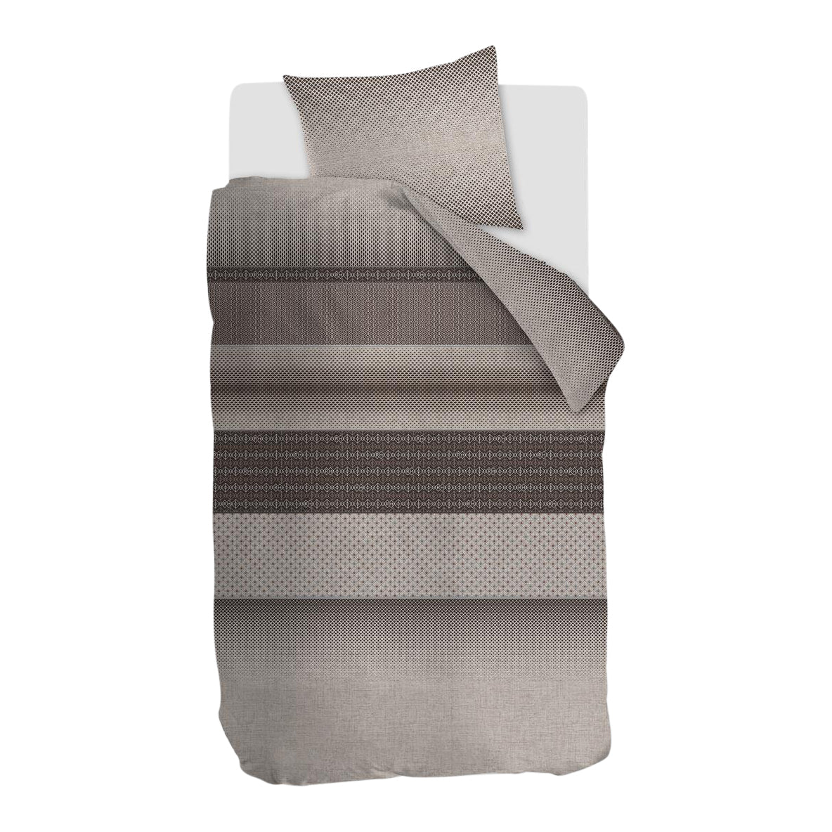 Rivièra Maison Retrograde Dekbedovertrek 140 x 220 cm - Bruin