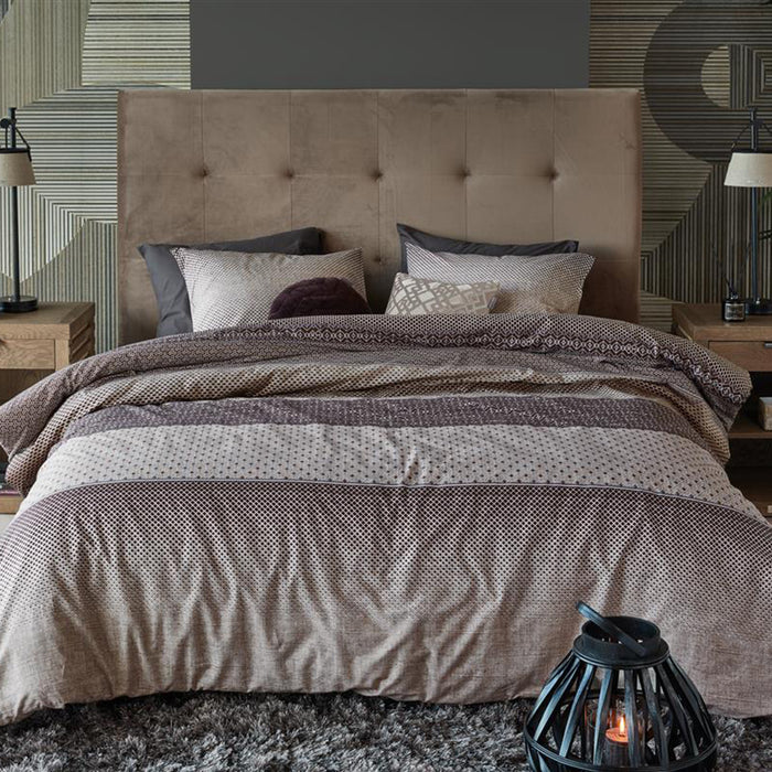 Rivièra Maison Retrograde Dekbedovertrek 140 x 220 cm - Bruin
