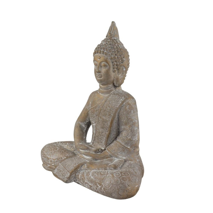 Orange85 Boeddha Buddha Beeldje Zittend Goud Grijs Cement 37 cm