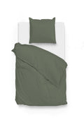 Zo Home Satinado Dekbedovertrekset Uni Katoen Satijn - army green