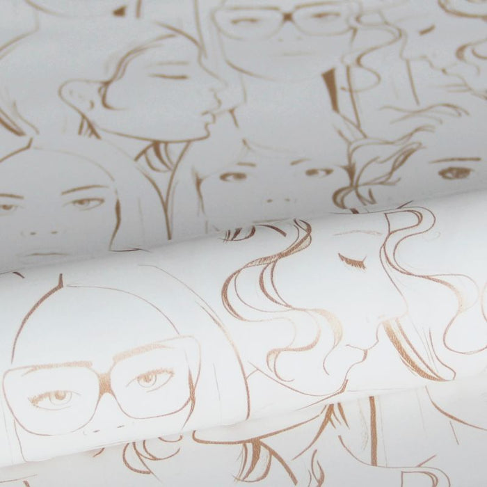 ESTAhome behang gezichten meisjes glanzend koper bruin - 138868 - 0,53