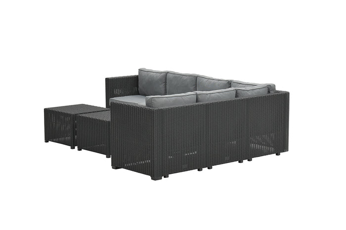 Garden Impressions Verona loungeset - kunststof - zwart