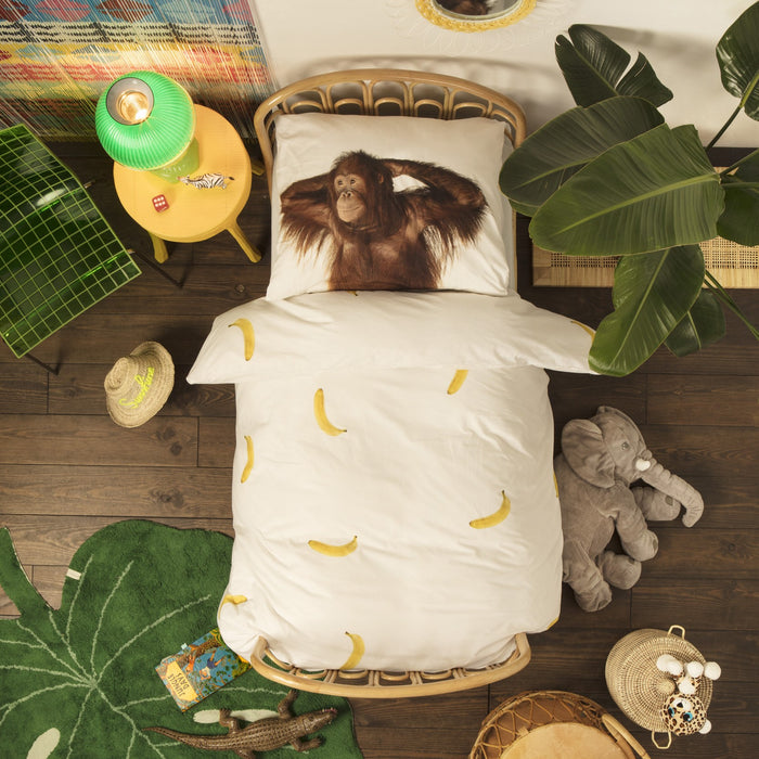 SNURK Banana Monkey Dekbedovertrek 140 x 220 cm