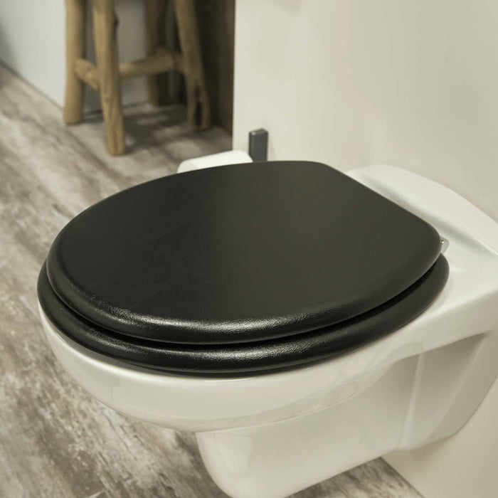 Tiger Toiletbril Leatherlook MDF zwart 252540746