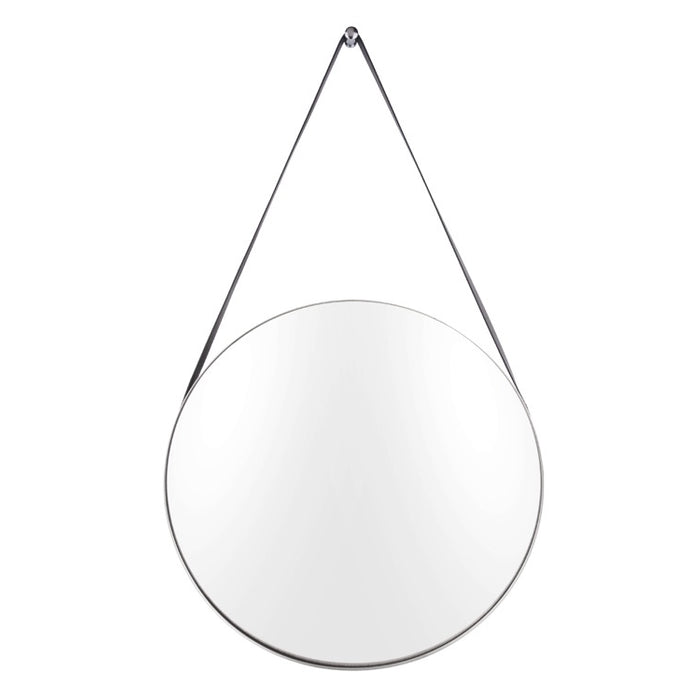 pt, Balanced Spiegel Rond Staal/Leer ¯47 cm - Zilver