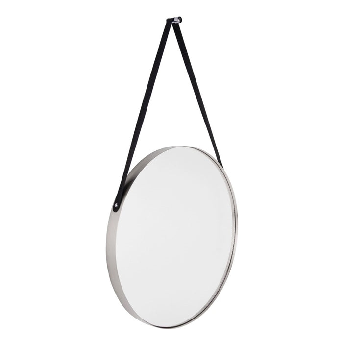 pt, Balanced Spiegel Rond Staal/Leer ¯47 cm - Zilver