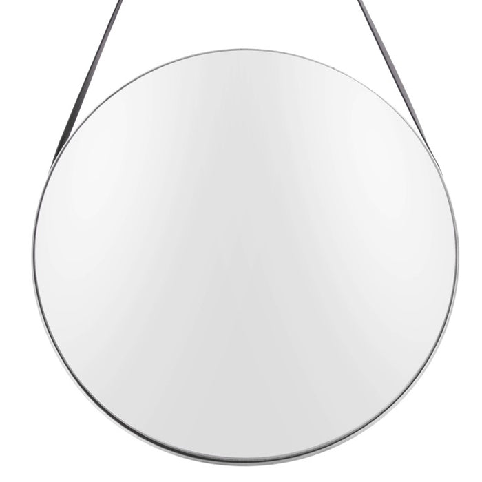 pt, Balanced Spiegel Rond Staal/Leer ¯47 cm - Zilver