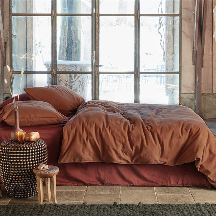 vtwonen Flanel Dekbedovertrek 240 x 220 cm - Terra