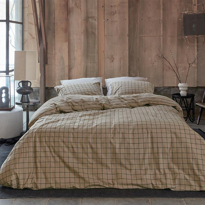 vtwonen Grid Dekbedovertrek 240 x 220 cm - Zand